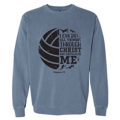 Philippians 413 Volleyball Gifts Teen Teens Garment-Dyed Sweatshirt