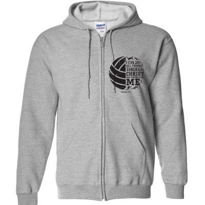 Philippians 413 Volleyball Gifts Teen Teens Full Zip Hoodie