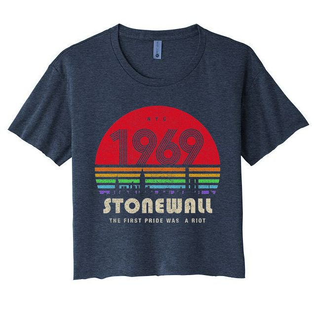 Pride 50th Anniversary Stonewall 1969 Was A Riot LGBTQ Women's Crop Top Tee