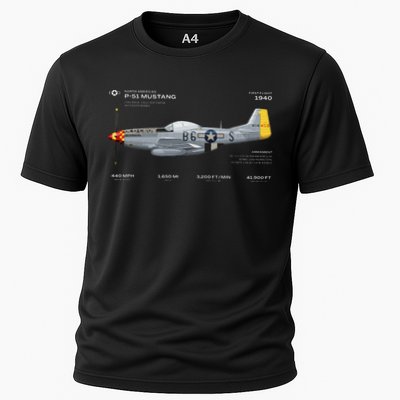 P 51 Mustang WWII Airplane Historic War Bird Fighter Performance Shirt