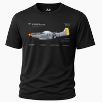P 51 Mustang WWII Airplane Historic War Bird Fighter Cooling Performance Crew T-Shirt