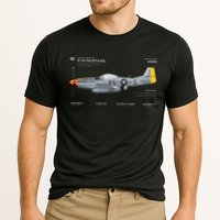 P 51 Mustang WWII Airplane Historic War Bird Fighter Cooling Performance Crew T-Shirt