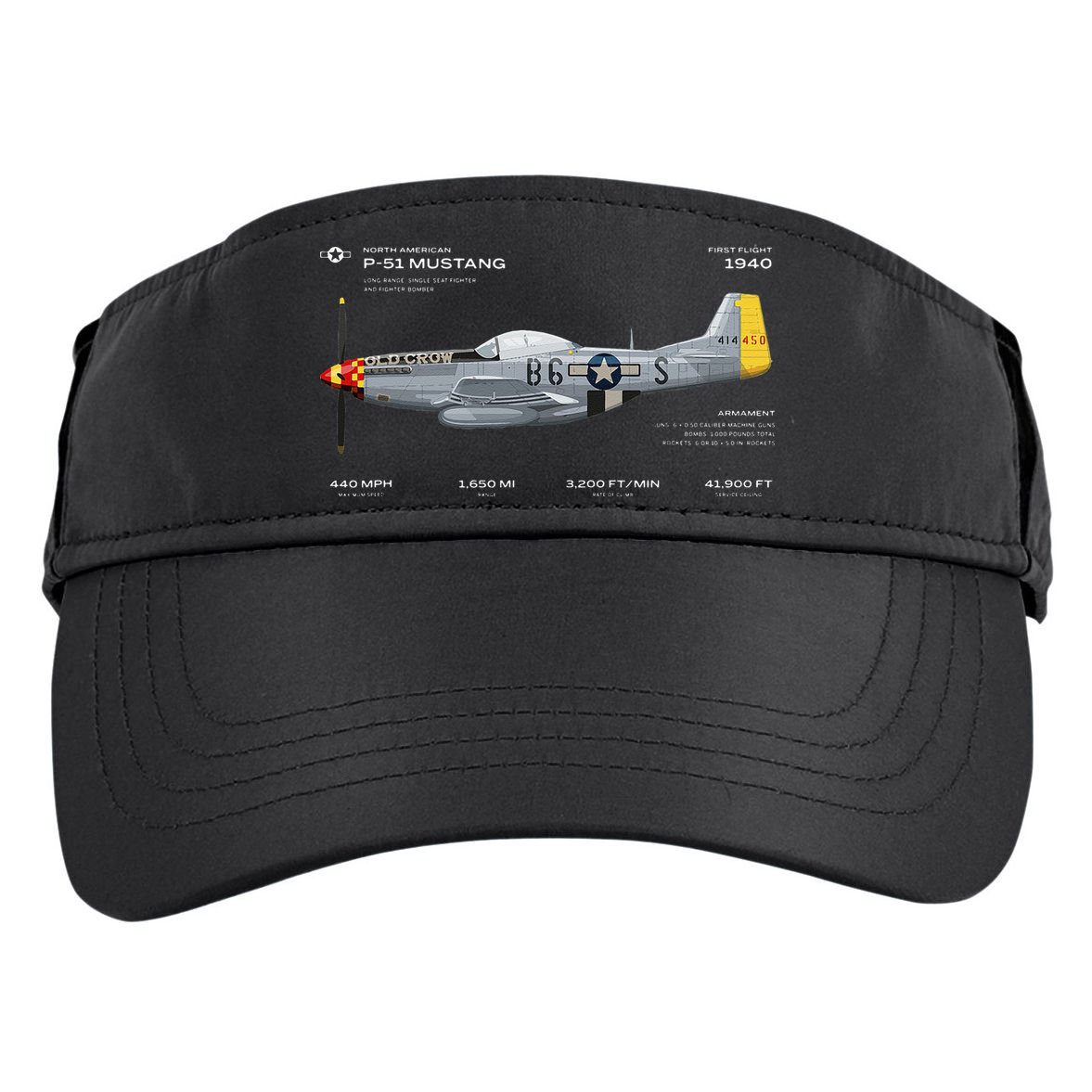 P 51 Mustang WWII Airplane Historic War Bird Fighter Adult Drive Performance Visor