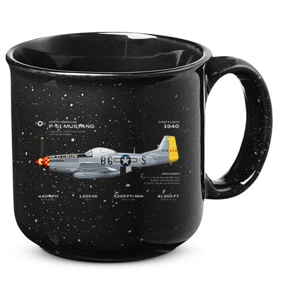 P 51 Mustang WWII Airplane Historic War Bird Fighter 15oz Campfire Ceramic Mug