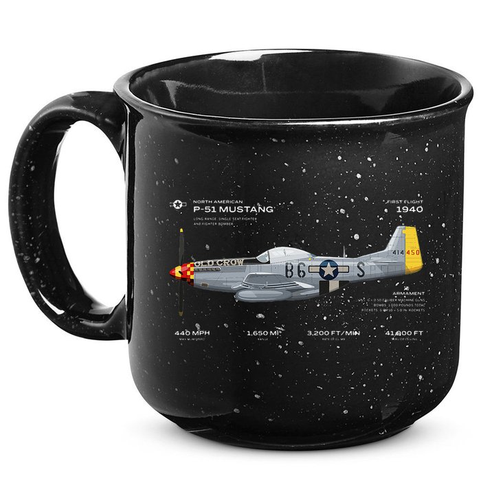 P 51 Mustang WWII Airplane Historic War Bird Fighter 15oz Campfire Ceramic Mug