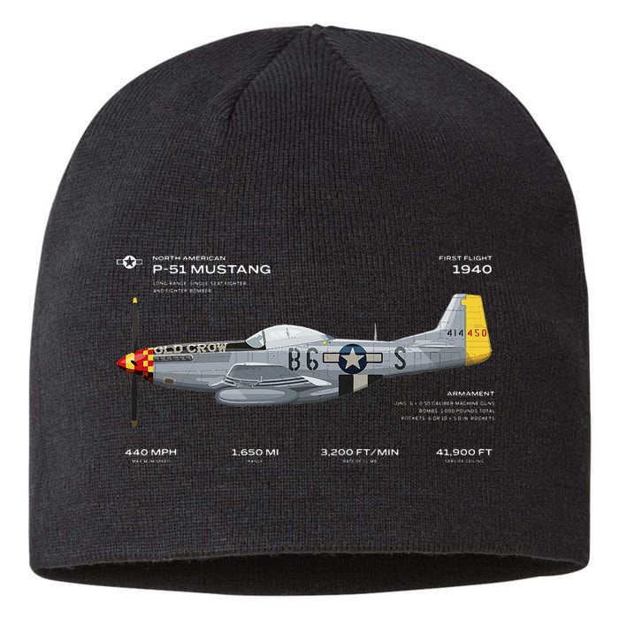 P 51 Mustang WWII Airplane Historic War Bird Fighter Sustainable Beanie
