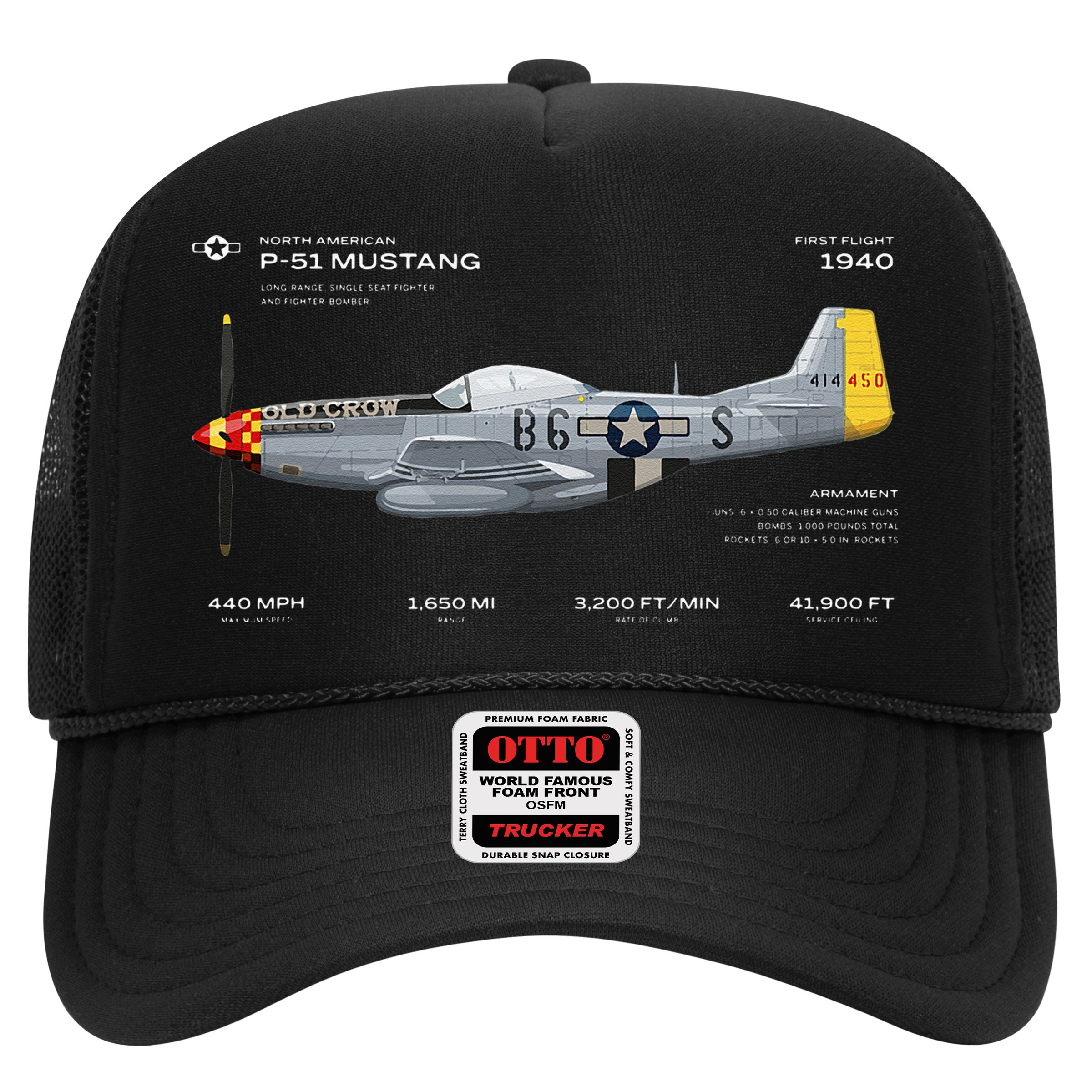 P 51 Mustang WWII Airplane Historic War Bird Fighter Hat