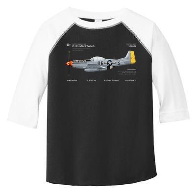 P 51 Mustang WWII Airplane Historic War Bird Fighter Toddler Fine Jersey T-Shirt