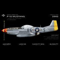 P 51 Mustang WWII Airplane Historic War Bird Fighter Women's V-Neck T-Shirt