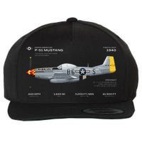 P 51 Mustang WWII Airplane Historic War Bird Fighter Wool Snapback Cap