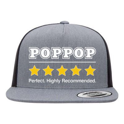 Poppop 5 Stars Perfect Funny Gifts For Poppop Fathers Day Flat Bill Trucker Hat