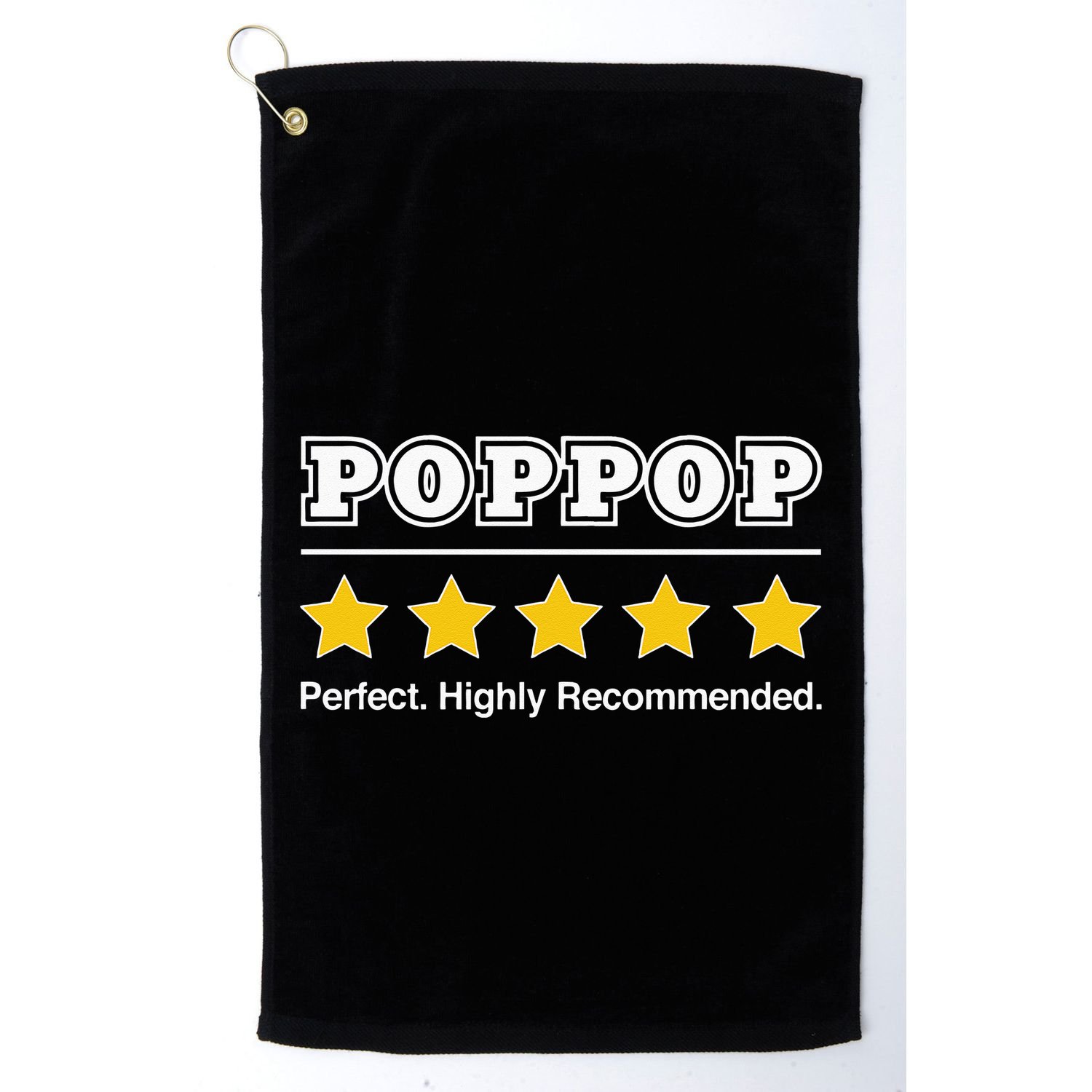 Poppop 5 Stars Perfect Funny Gifts For Poppop Fathers Day Golf Towel