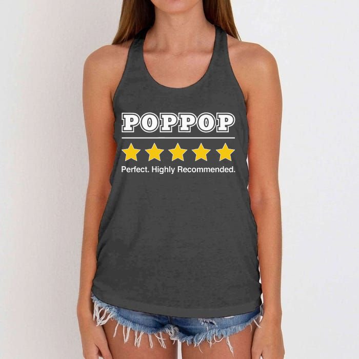 Poppop 5 Stars Perfect Funny Gifts For Poppop Fathers Day Women's Knotted Racerback Tank