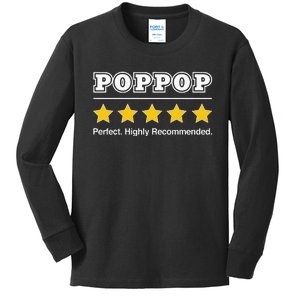 Poppop 5 Stars Perfect Funny Gifts For Poppop Fathers Day Kids Long Sleeve Shirt