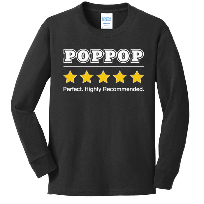 Poppop 5 Stars Perfect Funny Gifts For Poppop Fathers Day Kids Long Sleeve Shirt