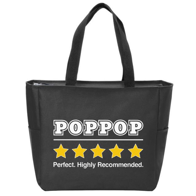 Poppop 5 Stars Perfect Funny Gifts For Poppop Fathers Day Zip Tote Bag