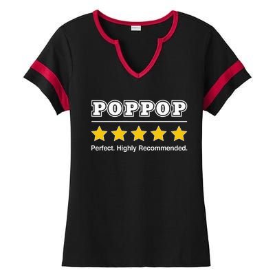 Poppop 5 Stars Perfect Funny Gifts For Poppop Fathers Day Ladies Halftime Notch Neck Tee