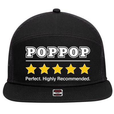 Poppop 5 Stars Perfect Funny Gifts For Poppop Fathers Day 7 Panel Mesh Trucker Snapback Hat