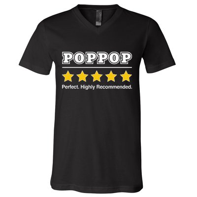 Poppop 5 Stars Perfect Funny Gifts For Poppop Fathers Day V-Neck T-Shirt