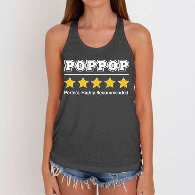 Poppop 5 Stars Perfect Funny Gifts For Poppop Fathers Day Women's Knotted Racerback Tank