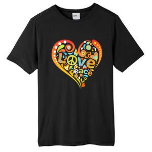 Pretty 60s 70s Hippie Peace Love Heart Peace Sign Tall Fusion ChromaSoft Performance T-Shirt