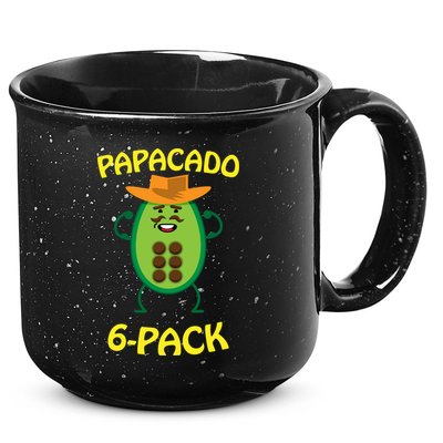Papacado 6 Pack Mustache Dad Avocado Cute Workout Funny Papa Gift 15oz Campfire Ceramic Mug