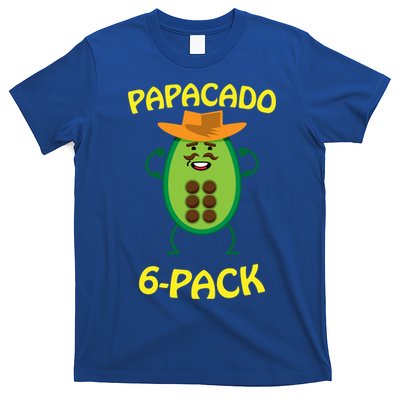 Papacado 6 Pack Mustache Dad Avocado Cute Workout Funny Papa Gift T-Shirt