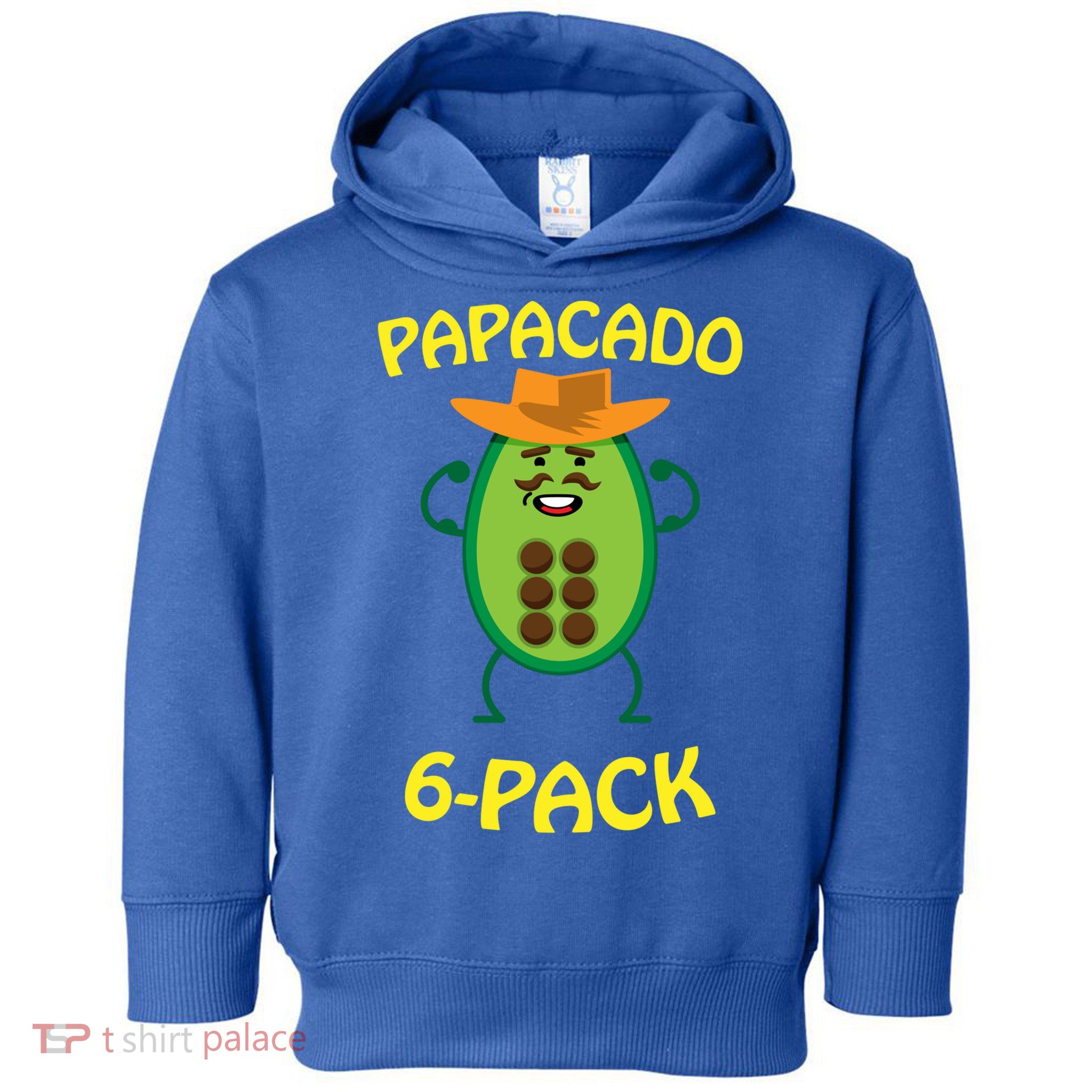 Papacado 6 Pack Mustache Dad Avocado Cute Workout Funny Papa Gift Toddler Hoodie