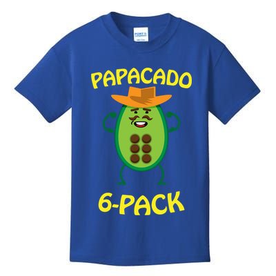 Papacado 6 Pack Mustache Dad Avocado Cute Workout Funny Papa Gift Kids T-Shirt