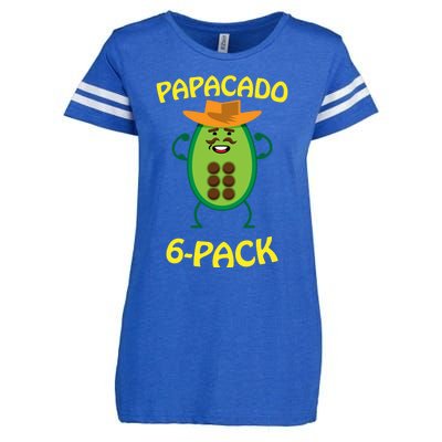 Papacado 6 Pack Mustache Dad Avocado Cute Workout Funny Papa Gift Enza Ladies Jersey Football T-Shirt