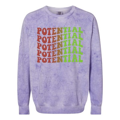 Potential 70s Christmas Inspirational Colorblast Crewneck Sweatshirt