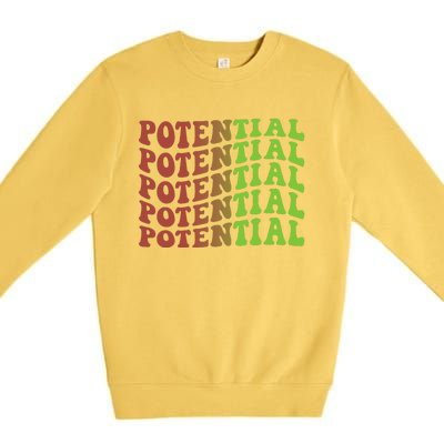 Potential 70s Christmas Inspirational Premium Crewneck Sweatshirt