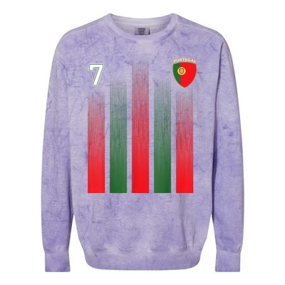 Portugal 7 Soocer Jersey Portugal Football Fan Soccer Colorblast Crewneck Sweatshirt