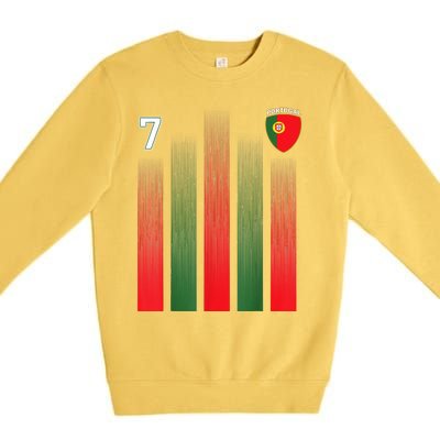 Portugal 7 Soocer Jersey Portugal Football Fan Soccer Premium Crewneck Sweatshirt