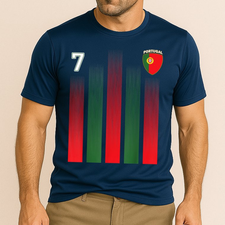 Portugal 7 Soocer Jersey Portugal Football Fan Soccer Cooling Performance Crew T-Shirt
