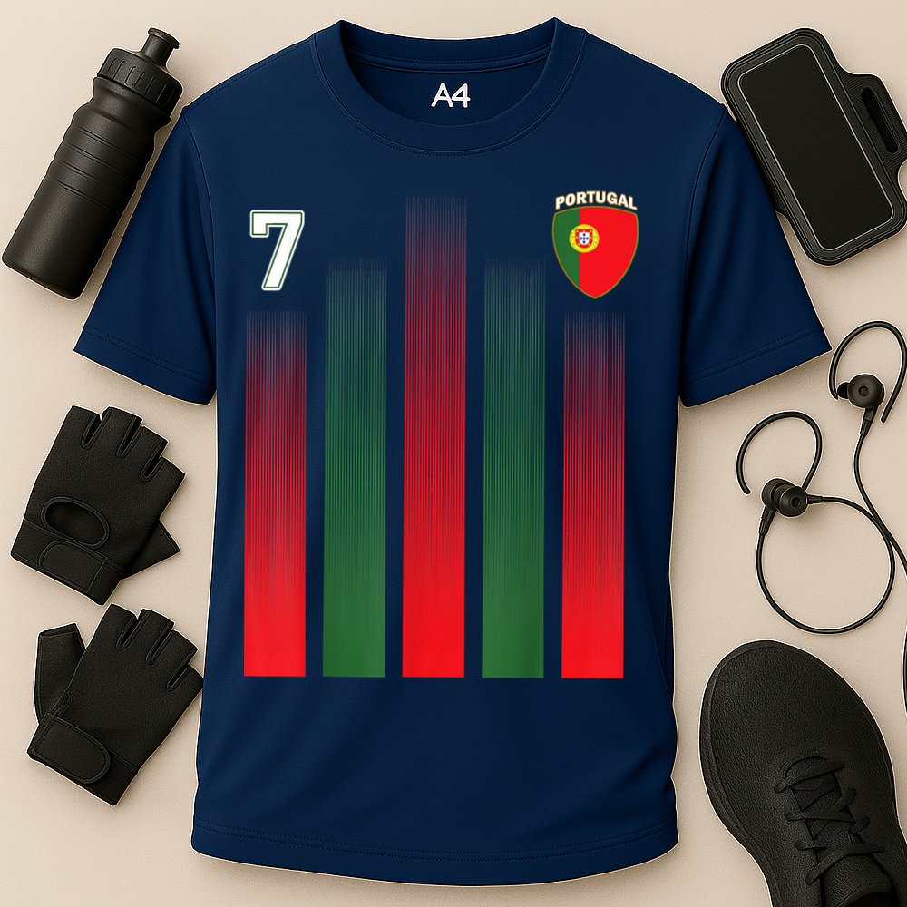 Portugal 7 Soocer Jersey Portugal Football Fan Soccer Cooling Performance Crew T-Shirt