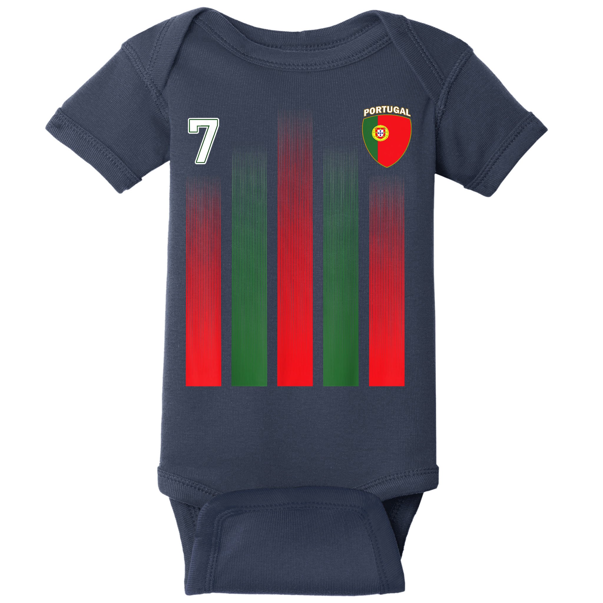 Portugal 7 Soocer Jersey Portugal Football Fan Soccer Baby Bodysuit