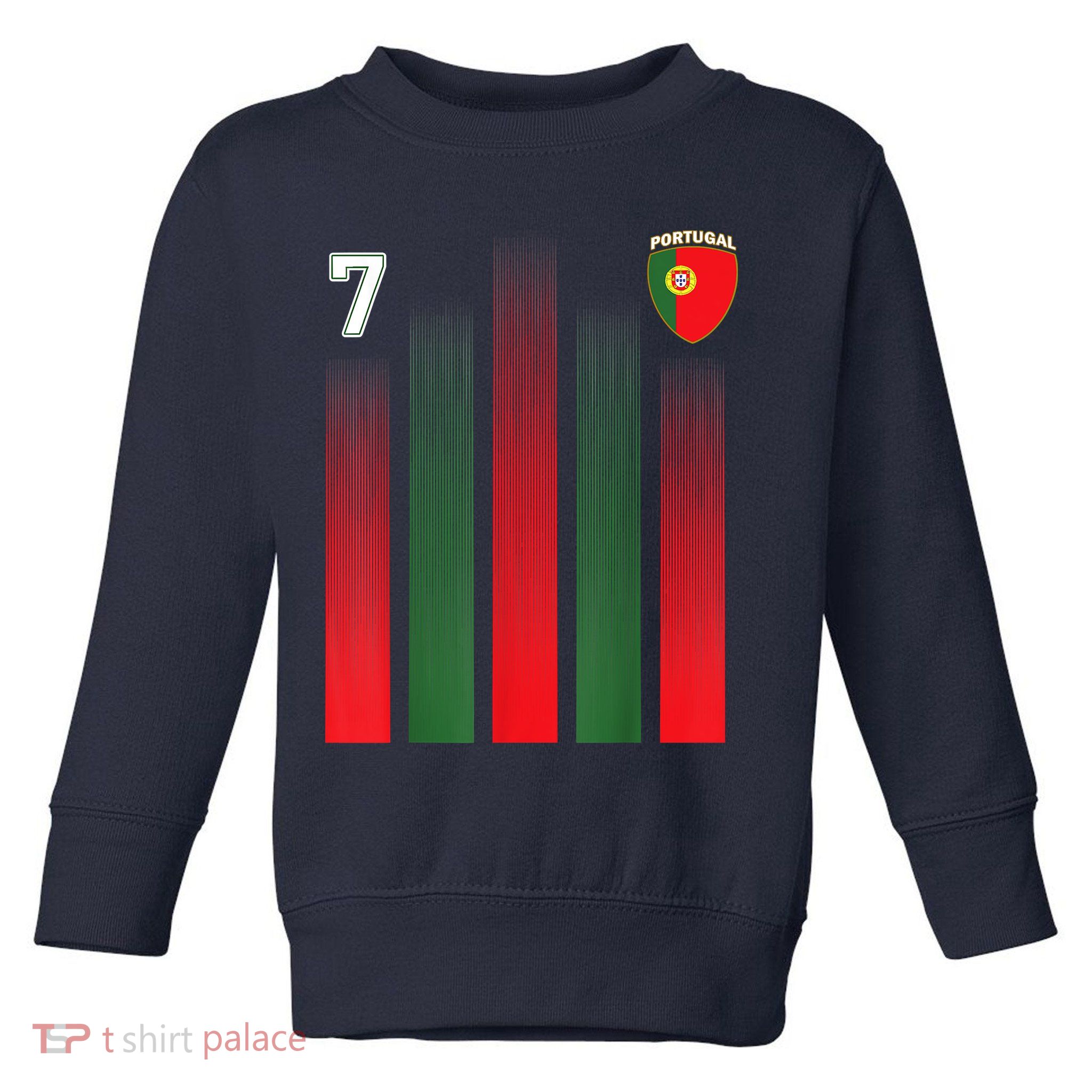 Portugal 7 Soocer Jersey Portugal Football Fan Soccer Toddler Sweatshirt