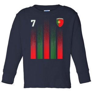 Portugal 7 Soocer Jersey Portugal Football Fan Soccer Toddler Long Sleeve Shirt