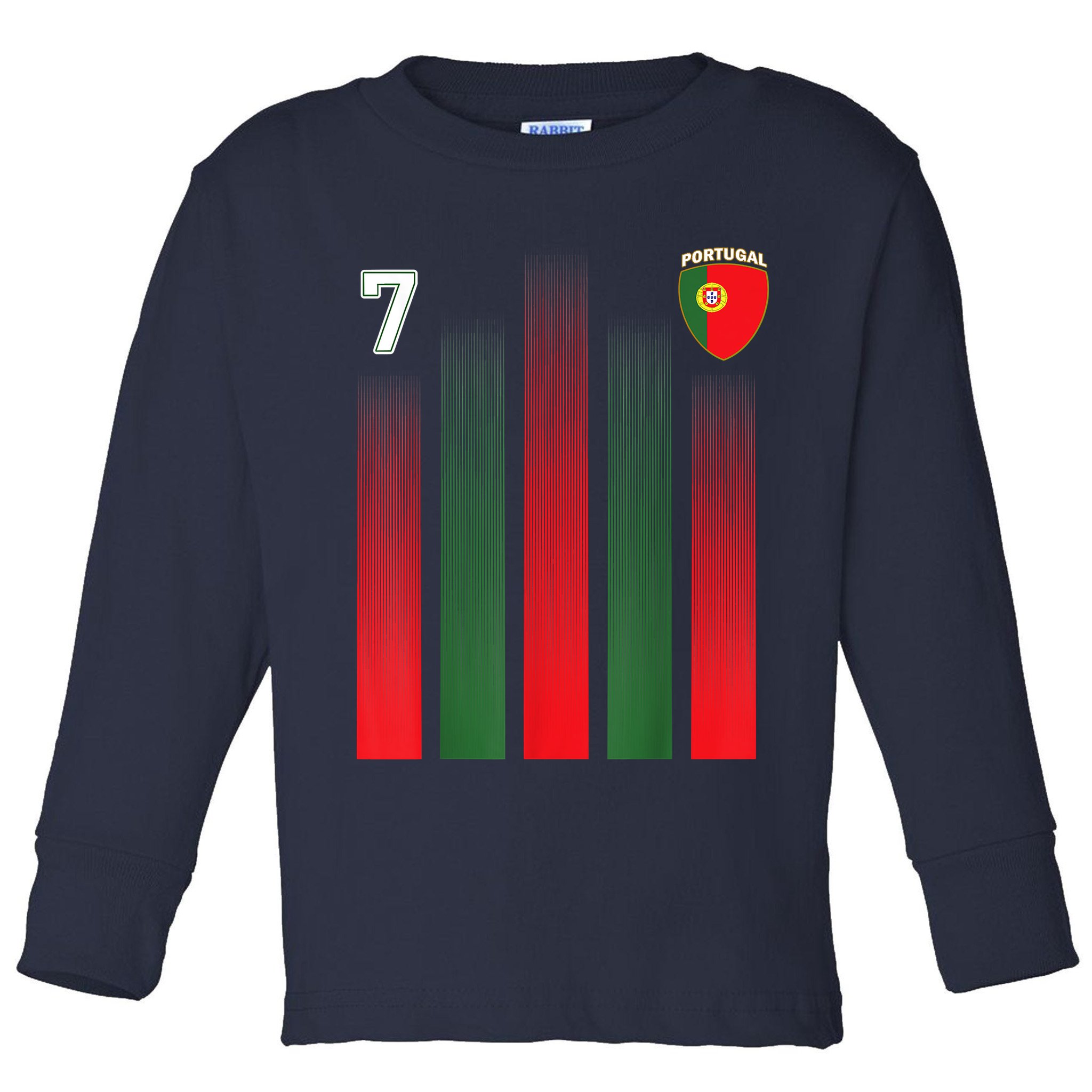 Portugal 7 Soocer Jersey Portugal Football Fan Soccer Toddler Long Sleeve Shirt