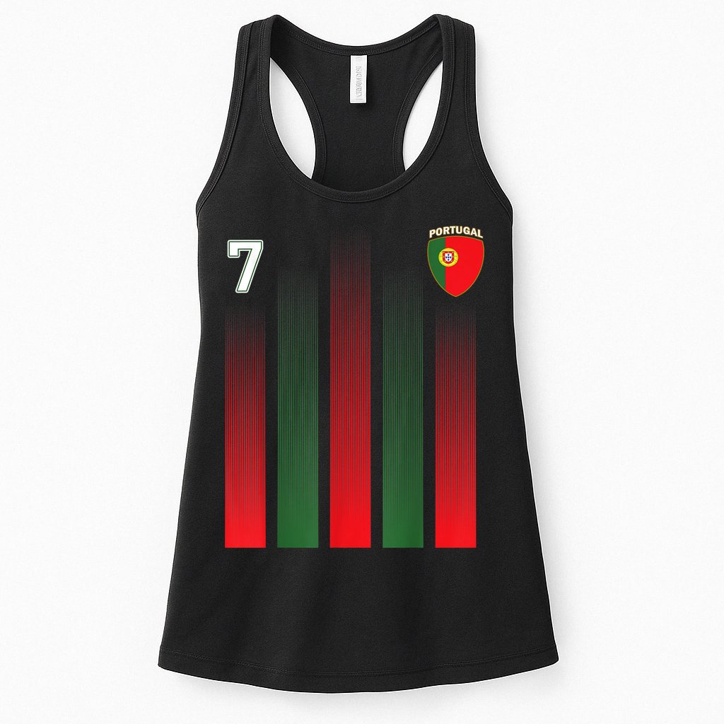 Portugal 7 Soccer Jersey Portugal Football Fan Soccer Womens Tank Top