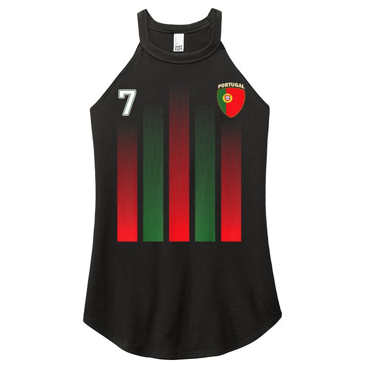 Portugal 7 Soccer Jersey Portugal Football Fan Soccer Women's Perfect Tri Rocker Tank
