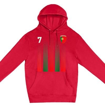 Portugal 7 Soocer Jersey Portugal Football Fan Socce Premium Pullover Hoodie