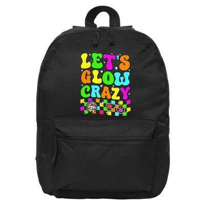 Party 80s Group Team Lets Crazy Retro Colorful Quote Glowing 16 in Basic Backpack