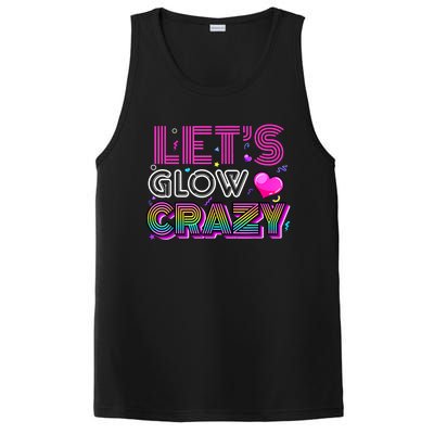 Party 80s Group Team Lets Crazy Retro Colorful Quote Glowing PosiCharge Competitor Tank