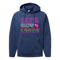 Party 80s Group Team Lets Crazy Retro Colorful Quote Glowing Performance Fleece Hoodie