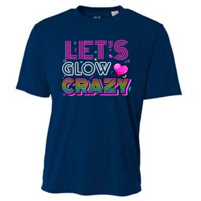 Party 80s Group Team Lets Crazy Retro Colorful Quote Glowing Cooling Performance Crew T-Shirt