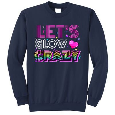 Party 80s Group Team Lets Crazy Retro Colorful Quote Glowing Sweatshirt