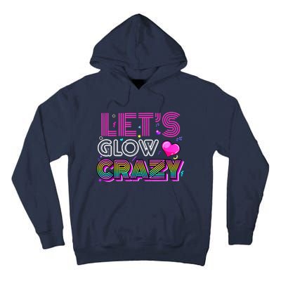 Party 80s Group Team Lets Crazy Retro Colorful Quote Glowing Tall Hoodie