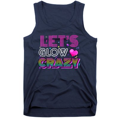 Party 80s Group Team Lets Crazy Retro Colorful Quote Glowing Tank Top